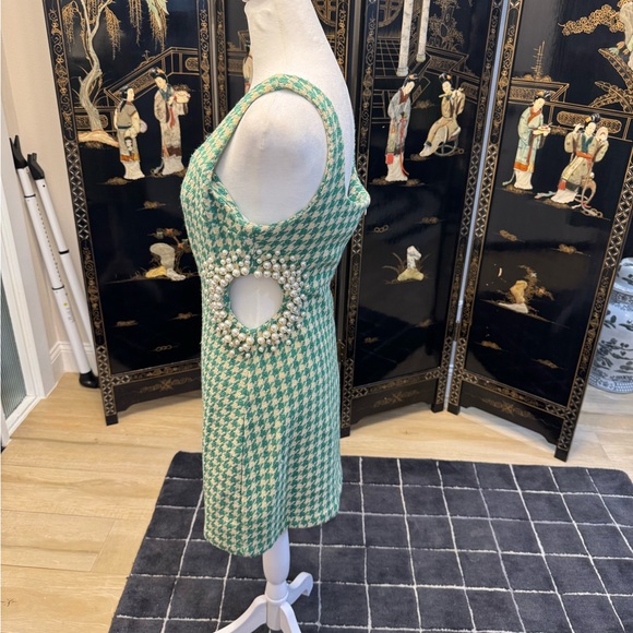 Green Houndstooth Dress - Picture 3 of 4